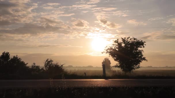 Vrachtwagen Highway Mountain Road Vervoer Silhouet — Stockvideo