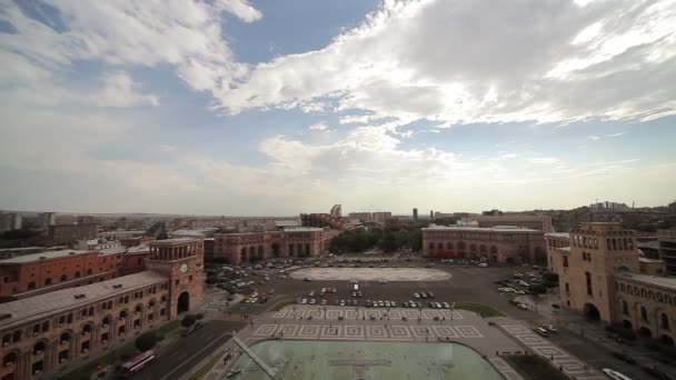 Vista Sulla Piazza Della Repubblica Erevan — Video Stock