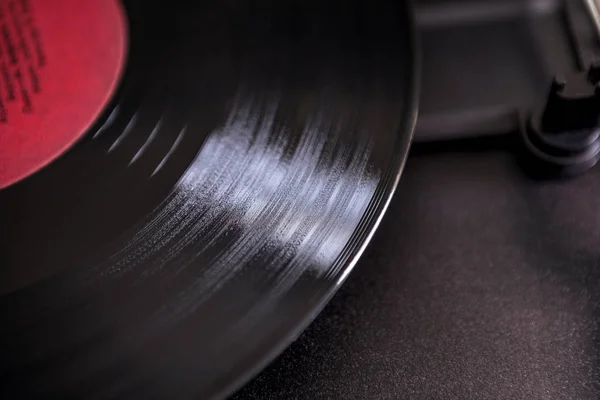 Primer Plano Grabación Vinilo Con Línea Brillo — Foto de Stock