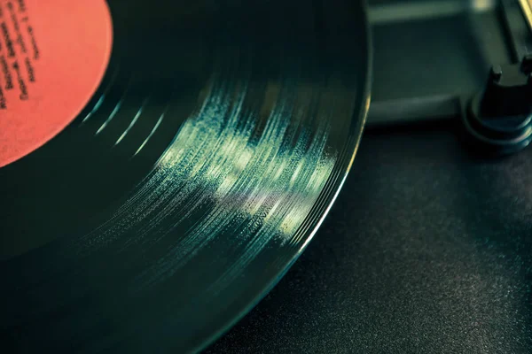 Vinyl Record Closeup Shine Line Stock Photo