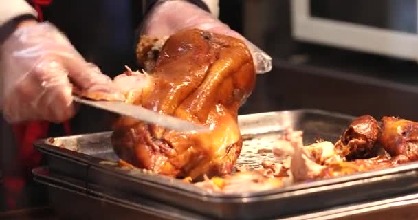 Peking Beijing Roast Duck Preparations — Stock Video