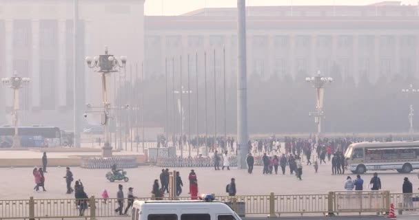 Kijk Menigte Tiananmen Plein Peking China Februari 2019 Beijing China — Stockvideo