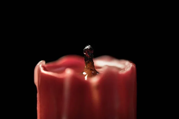 Candle out of Fire on Black background, Extinguished Flame
