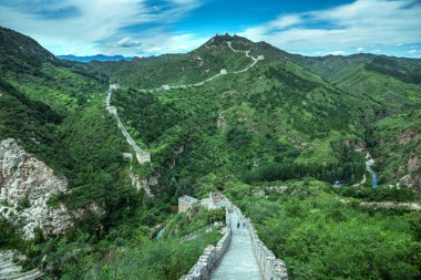 Pekin yakınlarındaki Çin Seddi manzarası.