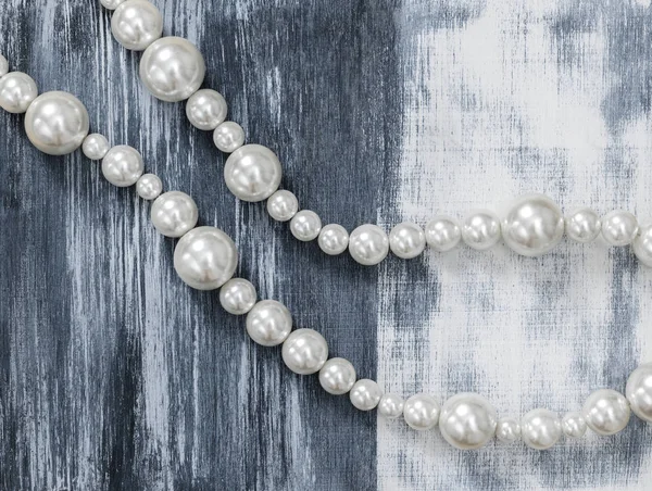 Collier Perles Sur Fond Artistique Gris Concept Beauté Mode — Photo