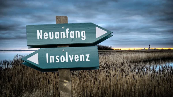 Schild Weiser Hinweis Neuanfang