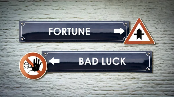 Sign Wall Fortune Bad Luck — Stock Photo, Image