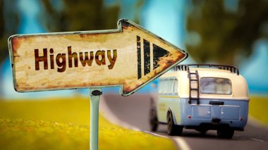 Karayoluna sokak tabelası