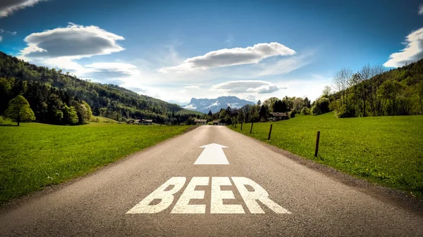 Οδική Πινακίδα Για Μπύρα — Φωτογραφία Αρχείου