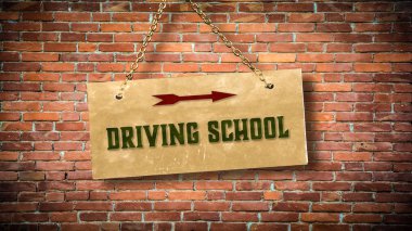 Okul sürüş için duvar işaretini