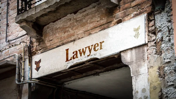 Muur Teken Aan Advocaat — Stockfoto