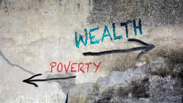 Grafite Parede Riqueza Pobreza — Fotografia de Stock