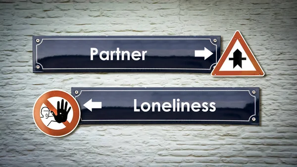 Wandschild Partner Gegen Einsamkeit — Stockfoto