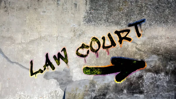 Graffiti Pared Tribunal Justicia — Foto de Stock