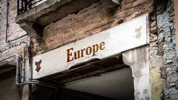 Zeď Znamení Evropy Stock Fotografie