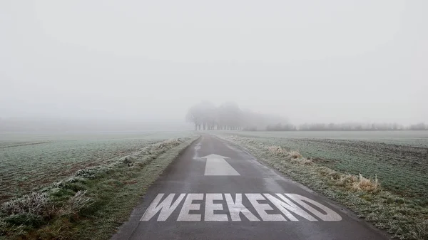 Straatnaambord Aan Weekend — Stockfoto