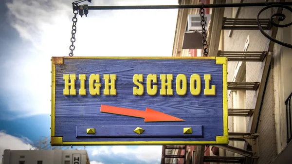 Shop Sign High School — Stock Photo, Image