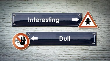 Duvar işareti ilginç vs Dull