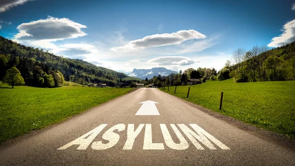 Street Sign Asylum — Stock Photo, Image