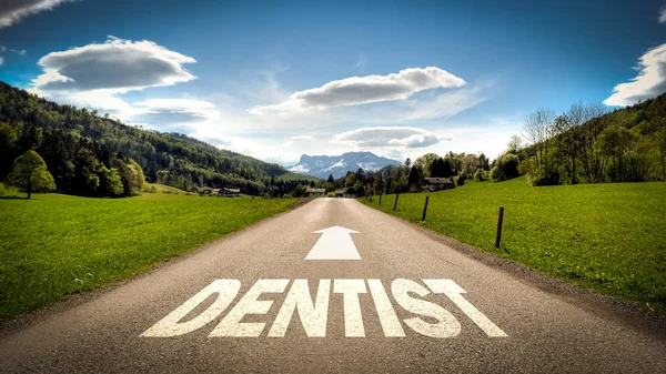歯医者に道路標識 — ストック写真