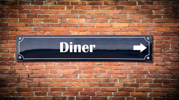 Znak Ściana Diner — Zdjęcie stockowe