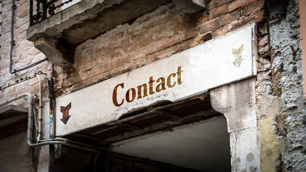 Wall Sign Contact — Stock Photo, Image