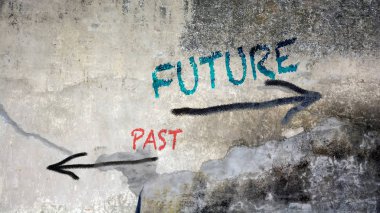 Wall Graffiti Future vs Past clipart