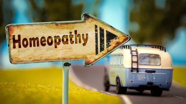 Homeopati için sokak tabelası