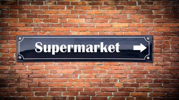 Señal Pared Supermercado —  Fotos de Stock