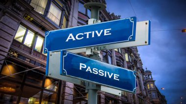 Street Sign Active vs Passive clipart