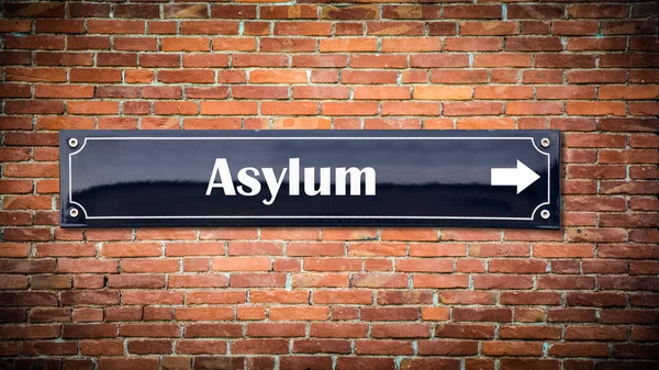 Τοίχο Σημάδι Στο Άσυλο — Φωτογραφία Αρχείου