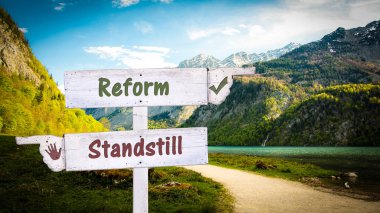 Sign Reform vs Standstill clipart