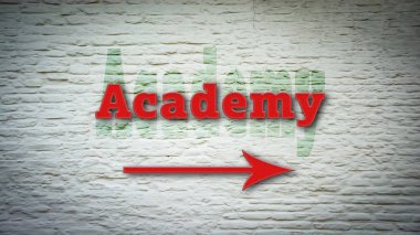 Wall Sign to Academy clipart