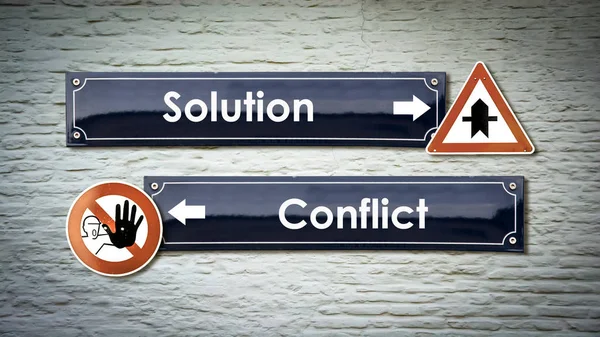 Solución Signos Pared Conflicto — Foto de Stock