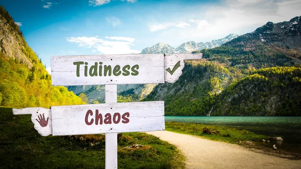 Sign Tidiness Chaos — Stock Photo, Image