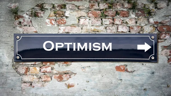 Sinal Parede Para Otimismo — Fotografia de Stock
