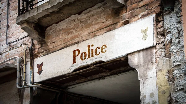 Wall Sign Police — Stock Photo, Image