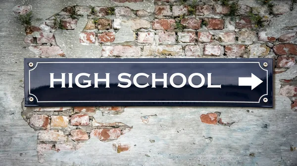 Wall Sign High School — Stock Photo, Image