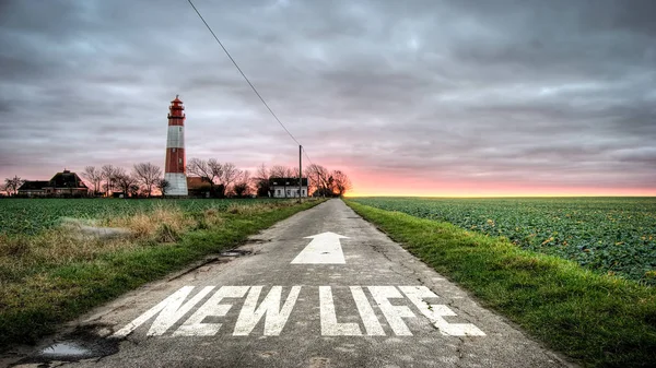 Señal Calle Hacia Una Nueva Vida — Foto de Stock