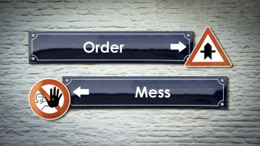 Duvar işareti karışıklık karşı sipariş