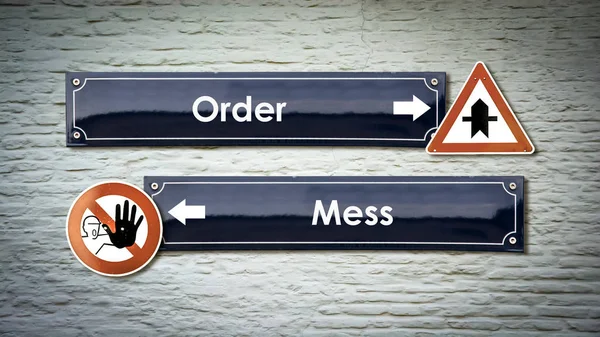 Wall Sign Mess Order — Stock Photo, Image