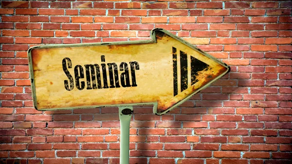 Wall Sign Seminar — Stock Photo, Image