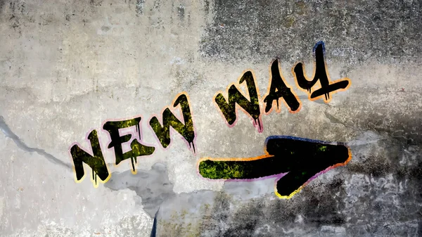 Wall Graffiti New Way — Stock Photo, Image