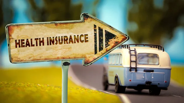 Straatnaambord Aan Health Insurance — Stockfoto