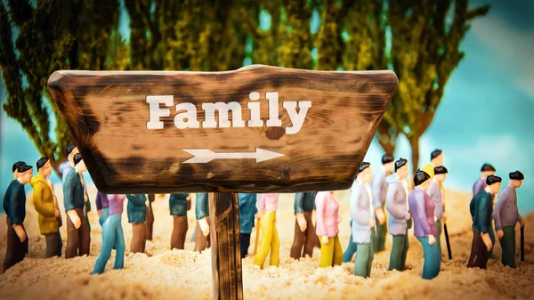 Straatnaambord Aan Familie — Stockfoto