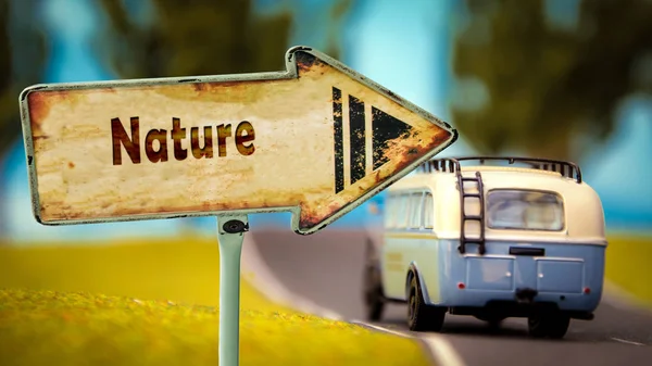 Straßenschild Zur Natur — Stockfoto