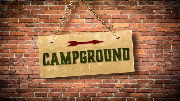 Straatnaambord Aan Camping — Stockfoto
