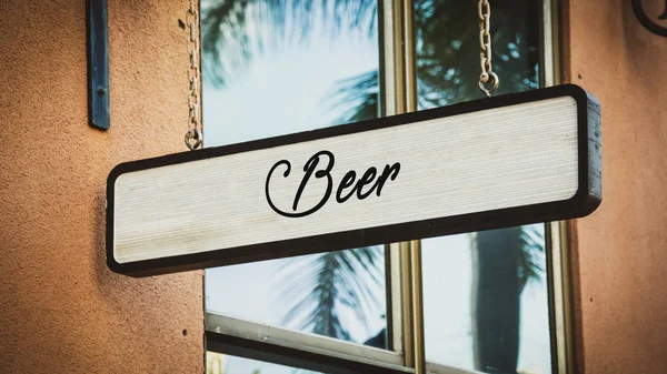 Straatnaambord Aan Bier — Stockfoto