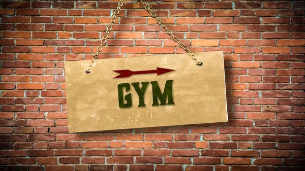 Πινακίδα Στο Γυμναστήριο — Φωτογραφία Αρχείου