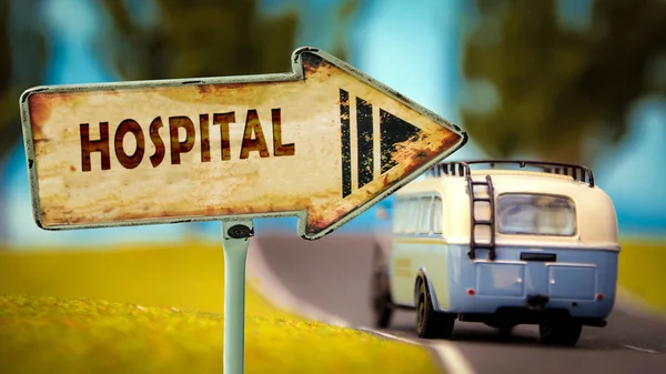 Street Sign Hospital — Stock Photo, Image